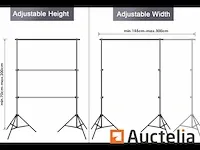 Achtergrondsysteem 2 x 3 m professional photo studio kit - afbeelding 2 van  7