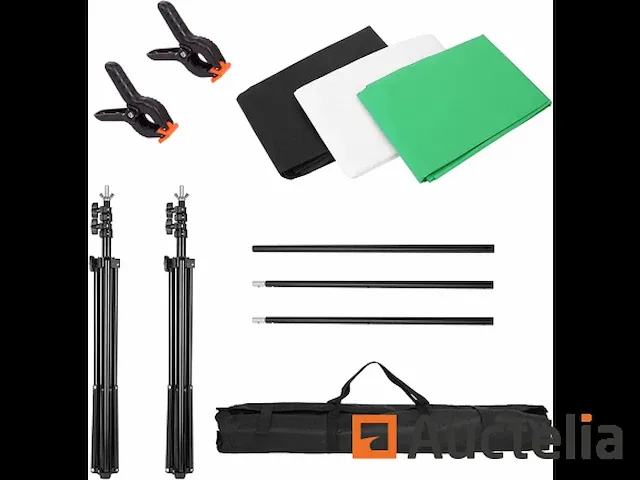 Achtergrondsysteem 2 x 3 m professional photo studio kit - afbeelding 5 van  7