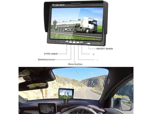 Achteruitrijcamera in 3de remlicht + scherm voor ford transit custom - afbeelding 4 van  4