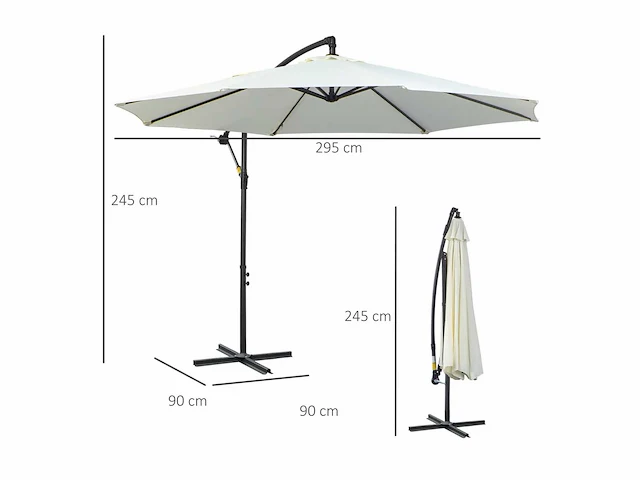 Achthoekige zweefparasol - afbeelding 4 van  6