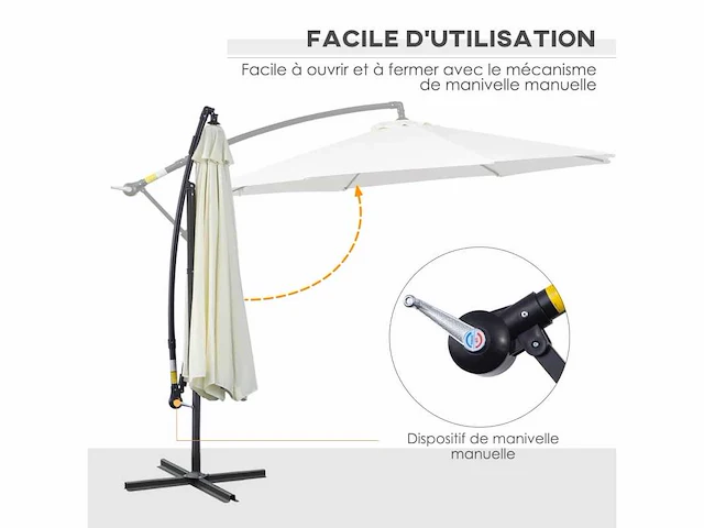 Achthoekige zweefparasol - afbeelding 5 van  6