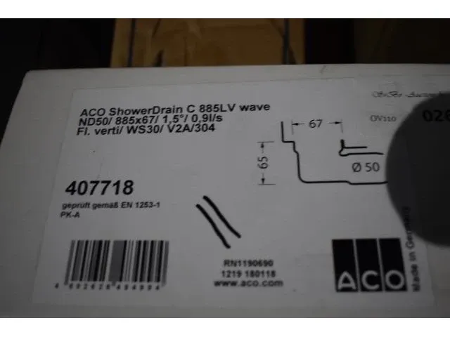 Aco showerline standaard l 885 x b 70 x h 65 - afbeelding 2 van  3