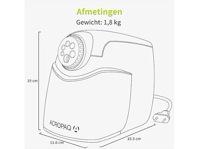 Acropaq elektrische puntenslijper - afbeelding 2 van  5