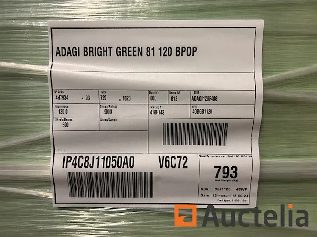 Adagi helder groen papier 120g 72x102 - afbeelding 2 van  3