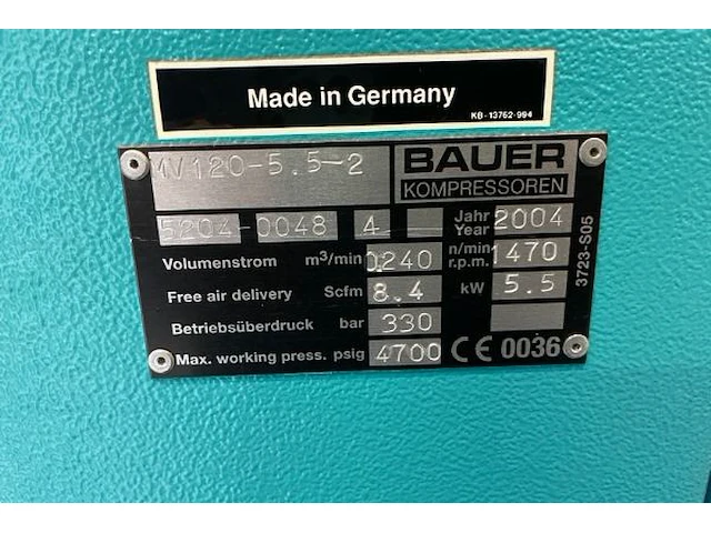 Ademlucht compressor bauer - afbeelding 12 van  13