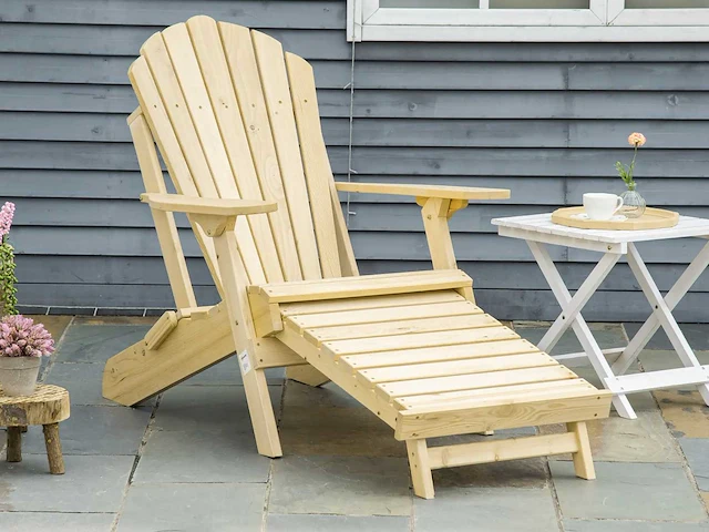 Adirondack opvouwbare tuinstoel met voetensteun - afbeelding 1 van  12
