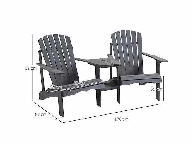 Adirondack tuinstoel met tafel - afbeelding 4 van  5
