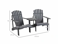 Adirondack tuinstoel met tafel - afbeelding 4 van  5