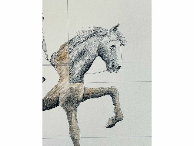 Adriaan de kruijff - ariadne rijdt op puzzle - tekening in gemengde techniek - afbeelding 4 van  9
