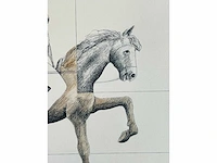 Adriaan de kruijff - ariadne rijdt op puzzle - tekening in gemengde techniek - afbeelding 4 van  9