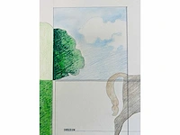Adriaan de kruijff - ariadne rijdt op puzzle - tekening in gemengde techniek - afbeelding 8 van  9