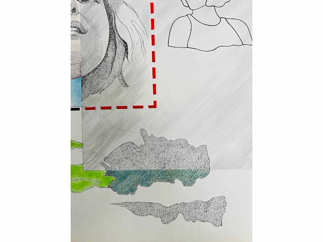 Adriaan de kruijff - blaadjes - tekening in gemengde techniek - afbeelding 1 van  12
