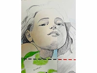 Adriaan de kruijff - blaadjes - tekening in gemengde techniek - afbeelding 11 van  12