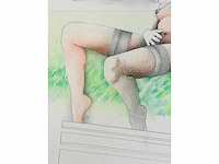 Adriaan de kruijff - naakt - tekening in gemengde techniek - afbeelding 5 van  6