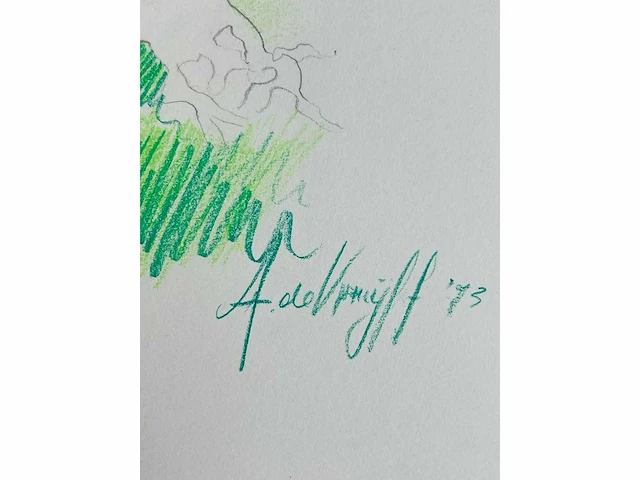 Adriaan de kruijff - naakt - tekening in gemengde techniek - afbeelding 6 van  6