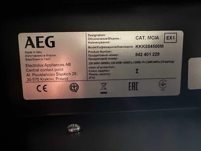 Aeg - kkk884500m - koffiemachine - afbeelding 2 van  3