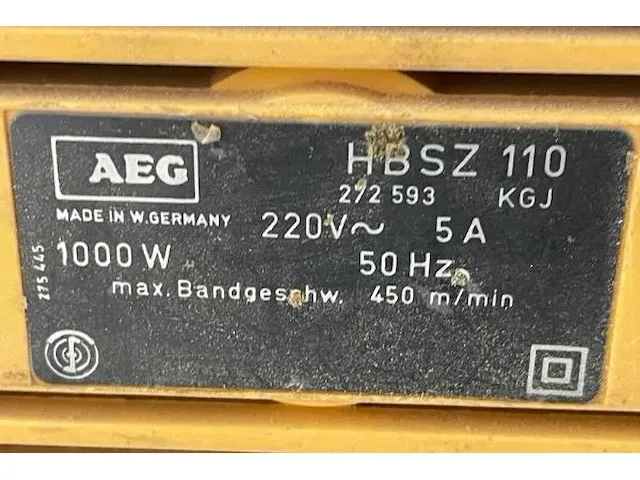 Aeg bandschuurmachine - afbeelding 2 van  3