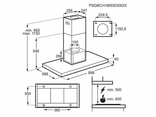 Aeg dbe5970m wanddampkap - afbeelding 4 van  4