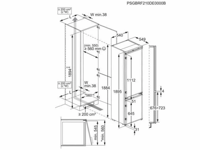 Aeg ek7d19s1 inbouw koel-vriescombinatie - afbeelding 2 van  2