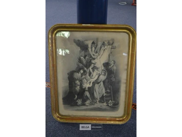 Afb. "la descente de croix" naar rubens 62x76cm - afbeelding 1 van  3