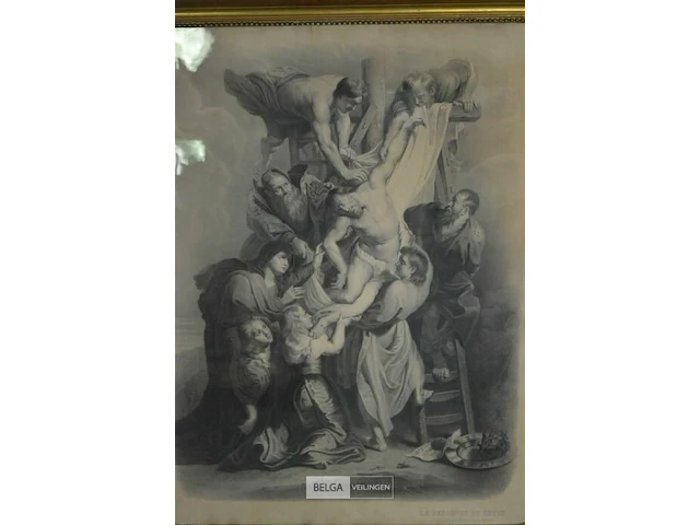 Afb. "la descente de croix" naar rubens 62x76cm - afbeelding 2 van  3
