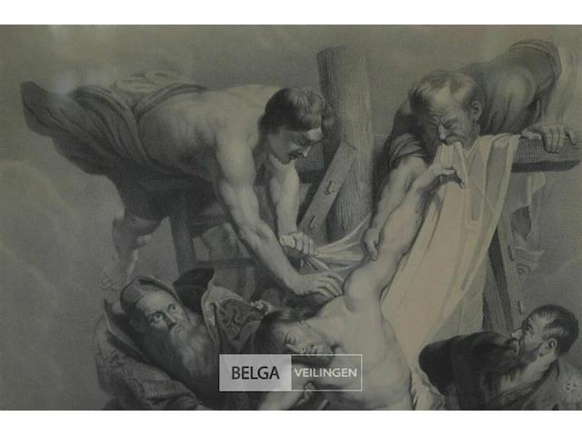 Afb. "la descente de croix" naar rubens 62x76cm - afbeelding 3 van  3