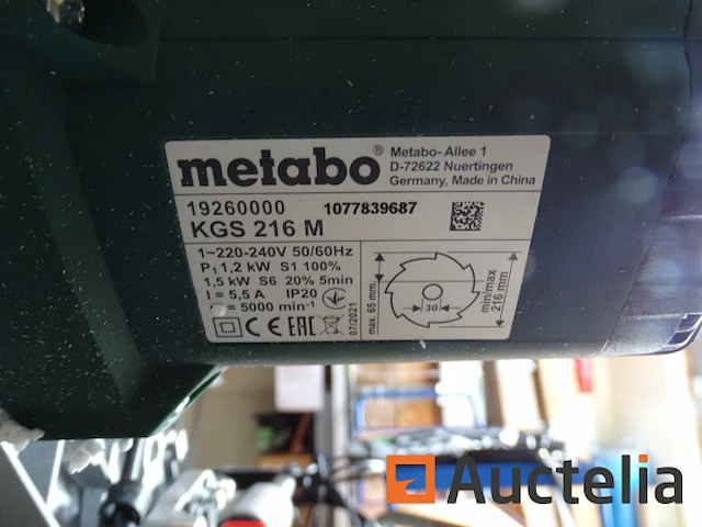 Afkortzaag metabo kgs 216m - afbeelding 4 van  13