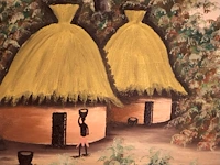 Afrikaans schilderij (x2) - afbeelding 2 van  4
