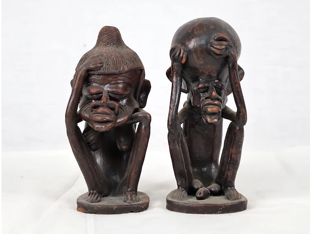 Afrikaanse beeld (x2) - afbeelding 1 van  5