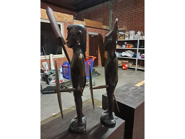 Afrikaanse beelden (koppel) - afbeelding 3 van  4