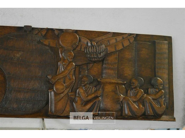 Afrikaanse houtsnijwerk 155x30cm - afbeelding 2 van  5