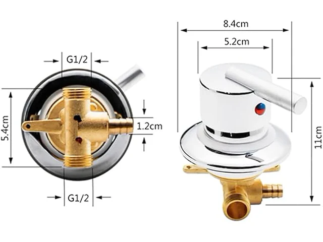 Afuder douchecabine mixer warm koud water mengkraan - afbeelding 2 van  3