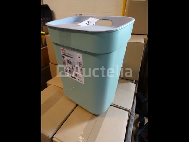 Afvalbak - 10 liter - groen/grijs curver - afbeelding 2 van  2