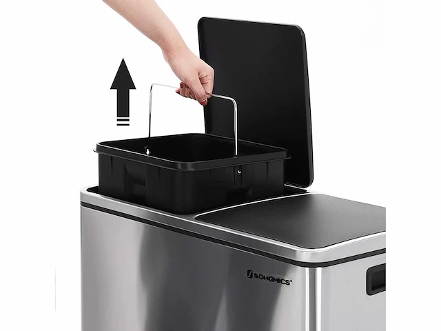 Afvalbak met dubbel compartiment 2 x 30l - afbeelding 5 van  10