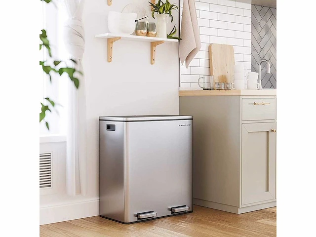Afvalbak met dubbel compartiment 2 x 30l - afbeelding 6 van  10