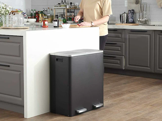Afvalbak met dubbel compartiment 2 x 30l - afbeelding 1 van  8