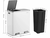 Afvalbak met dubbel compartiment 2 x 30l - afbeelding 3 van  8