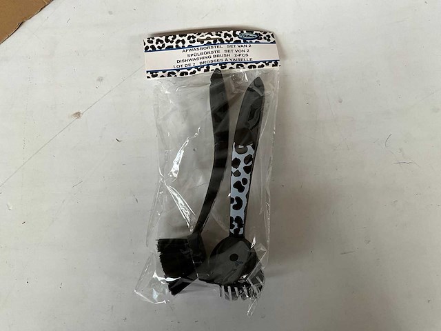 Afwasborstel set van 2, panterprint, kunststof (264x) - afbeelding 2 van  4