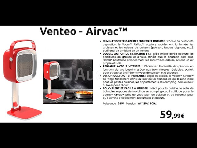 Afzuigkap om geurtjes te elimineren venteo - afbeelding 1 van  1