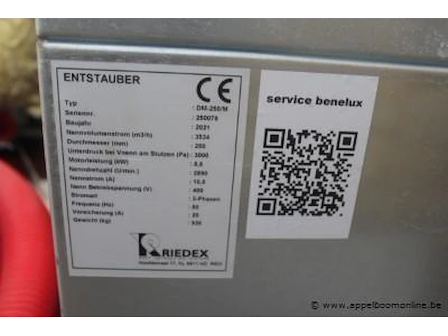 Afzuigunit riedex, dm-250/m, bj 2021, s/n 250078, 400v - afbeelding 2 van  6