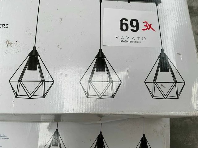 Aigostar retro pendant hanglamp (3x) - afbeelding 4 van  5
