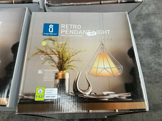 Aigostar retro pendant hanglamp (5x) - afbeelding 2 van  4