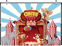 Aiikes 10x8ft rode circus fotografie achtergrond - afbeelding 3 van  4