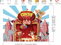 Aiikes 10x8ft rode circus fotografie achtergrond - afbeelding 4 van  4