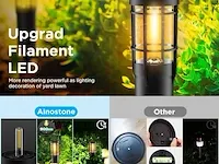 Ainostone solarverlichting voor tuin 4 stuks padverlichting 900mah met warm tuinverlichting op zonne-energie ip65 waterdicht automatisch aan/uit voor buiten, gazon, binnenplaats, decoratie, oprit - afbeelding 2 van  3