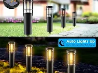Ainostone solarverlichting voor tuin 4 stuks padverlichting 900mah met warm tuinverlichting op zonne-energie ip65 waterdicht automatisch aan/uit voor buiten, gazon, binnenplaats, decoratie, oprit - afbeelding 3 van  3