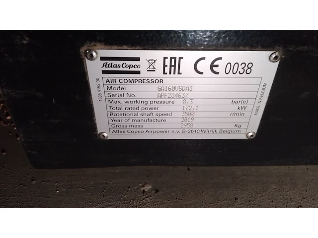 Air compressor - atlas copco - afbeelding 1 van  8