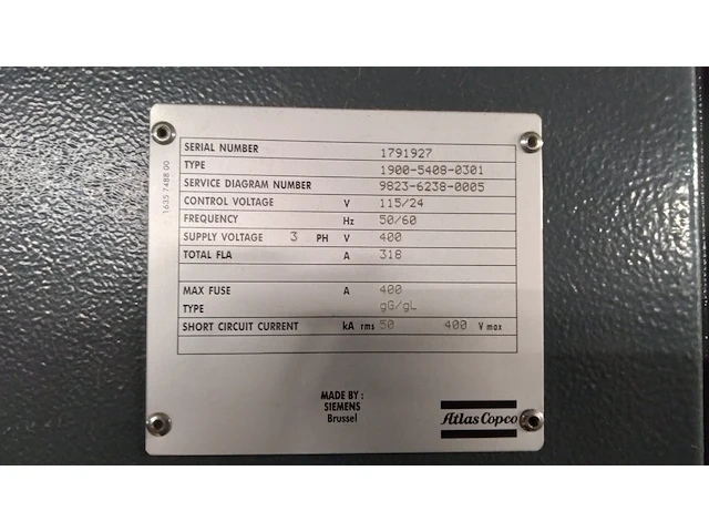Air compressor - atlas copco - afbeelding 3 van  6