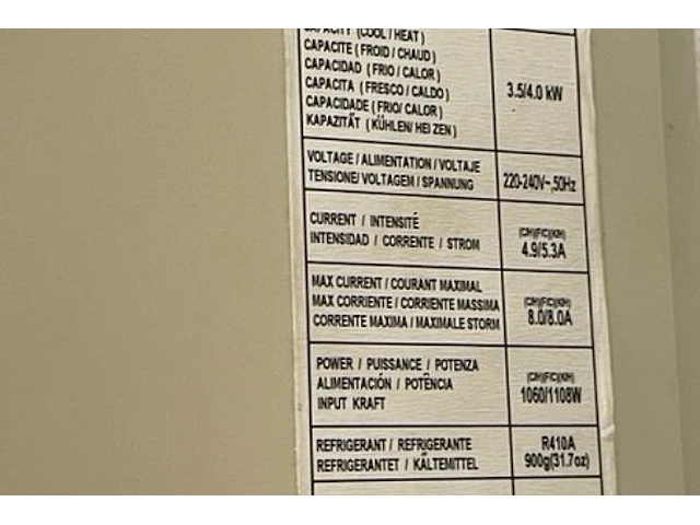 Airco binnen en buitenunit - afbeelding 4 van  6