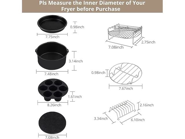 Airfryer accessoires (16stuks) - afbeelding 3 van  5